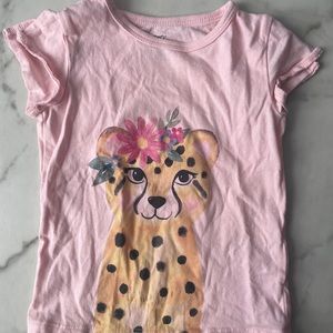 Carter’s Baby Girl Pink Jaguar Print T-Shirt Size 24 Months